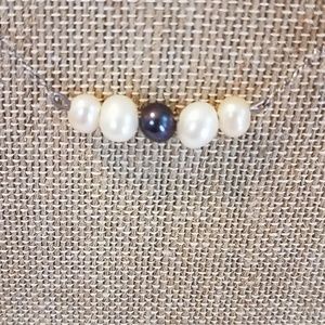 Sterling Silver Pearl Necklace and bracelet Set